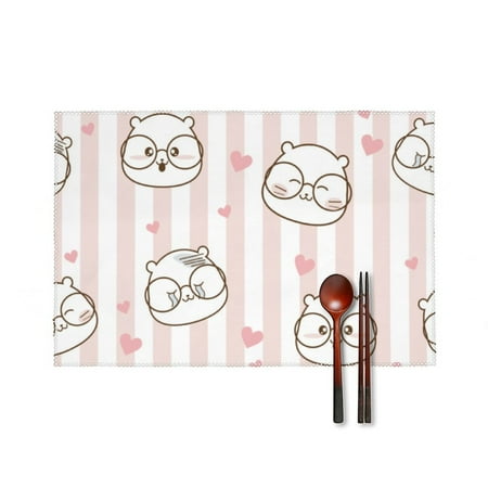 

Love Dinner Placemats Set of 4 Kitchen Table Placemats 18 * 12 Inches Place Mats Dining Tables Indoor for Kitchen Table Washable Decorations