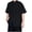 Black, variant on Ashirexll Mens Shirts Casual, Mens Button up Shirts Short Sleeve, Casual Summer Shirts Solid Color Short Sleeve Round Neck Button Plus Size Shirt