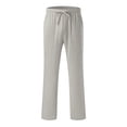 thumbnail image 4 of Men Casual Sport Pants Men Spring And Summer Pant Casual All Solid Color Painting Cotton Linen Loose Plus Size Trouser Fashion Beach Pockets Pant, 4 of 6