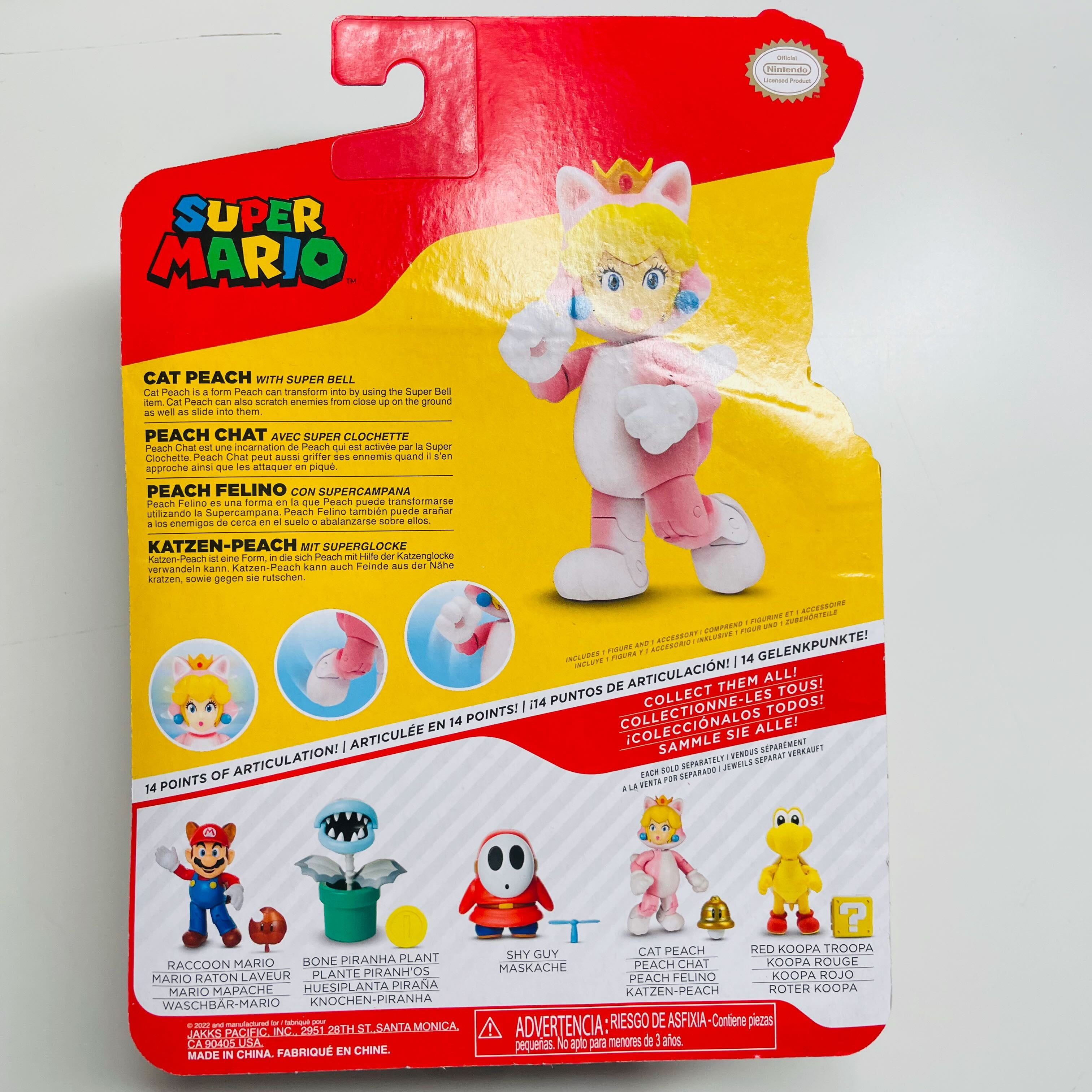  World of Nintendo Super Mario Cat Peach 4 pulgadas