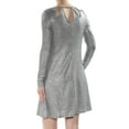 thumbnail image 3 of BAR III $69 Womens New 1028 Silver Textured Glitter Fit + Flare Dress XS B+B, 3 of 3