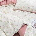 thumbnail image 4 of Nayoroom Ensemble de Housse de Couette Réversible Très Grand 3 Pcs Fleurs de Tulipes Roses Blanches 100 % Coton Style Jardin Esthétique pour Filles, 4 of 7