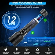 5000 Lumens Flashlights LED Rechargeable 30W Flashlight with Digital Power Display & 5 Modes Waterproof Handheld Flashlight for Camping Emergency