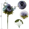 thumbnail image 2 of Silk Peony Bouquet Vintage Artificial Peonies Flower for Home Wedding Party Decor (1pcs, White), 2 of 5