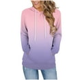 thumbnail image 2 of EchfiProm Pink Sweatshirt for Womens with Pockets Hoodies Pullover Casual Hooded Gradient Womems Tops Long Sleeve, 2 of 6