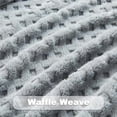 thumbnail image 4 of Super Soft King Blanket Grey Premium Silky Flannel Fleece 3D Waffle Checkered Lightweight Bed Blanket All Season Use (Light Grey, King(90"x110")), 4 of 8