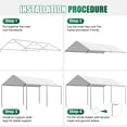 thumbnail image 5 of Dateyes 10x20 FT Carport, Heavy Duty Carport Canopy with Adjustable Height, Outdoor Carport Shelter with Reinforced Frame, Portable Garage for Cars, Boats and Trucks, White, 5 of 9