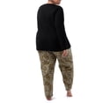 thumbnail image 6 of Fruit of the Loom Women's Beyond Soft Long Sleeve Waffle Top and Flannel Bottom Pajama Set, Sizes S-4X, 6 of 13