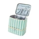 thumbnail image 2 of Estuche de transporte para esmaltes de uñas, bolsa de maquillaje, elegante, multiusos, portátil, regalo para mujeres, organizador de esmaltes de uñas Rayas azules y beige, 2 of 9