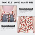 thumbnail image 6 of Red Strawberry Plants Fruit White Pattern Apron-Garden Aprons for Women with Pockets-Cotton Linen Waterproof Kitchen Cooking Gardening Aprons Adjustable for Kitchen,Cooking,BBQ and Salon 33x27 Inch, 6 of 7