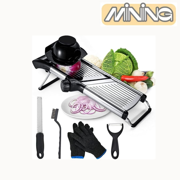 Mandoline Slicer for Kitchen, [4.5mm/9mm Julienne & 0-9mm Slice] Adjustable