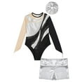 thumbnail image 3 of TiaoBug Girls Shiny Diamond Mesh Long Sleeve Ballet Dance Bodysuit Gymnastics Leotard with Metallic Silver 6, 3 of 5