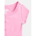thumbnail image 3 of Wonder Nation Girls' Lace and Button Front Top with Short Sleeves, Sizes 4-18 & Plus, 3 of 3