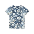thumbnail image 4 of Grblisyd Girls Shirts Kids Cute Daisy Print Summer Tops Casual Loose Short Sleeve Crewneck Tees 10-12 Years, 4 of 4