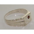 thumbnail image 4 of LBG 925 Sterling Silver Natural Garnet Mens Signet Band Ring - Size 6.75, 4 of 6