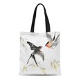 thumbnail image 1 of JSDART Sac Fourre-Tout en Toile Peinture Aquarelle Originale d'Oiseaux Rouges et Branches Sacs d'Épicerie Réutilisables Sac à Main, 1 of 1