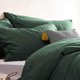 thumbnail image 2 of Double Duvet Cover Set Dark Green Solid Color Breathable Quilt 200x200cm With Zipper Closure And 2 Pillowcases 50x75cm, 2 of 4