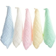 6Pcs Baby Saliva Towels Multi-function Gauze Kerchief Cotton Handkerchief Nursing Supplies for Park Mall Subway (Random Color)