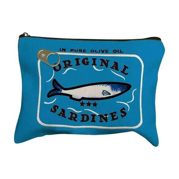 DAMAI Canned Sardines Makeup Bag, Funny Sardine Tin Fish Cosmetic Bag,Canned Sardines Style Toiletry Bag Cute Travel Bag Creative Cute Makeup Bag Aesthetic Toiletry Bag for Women