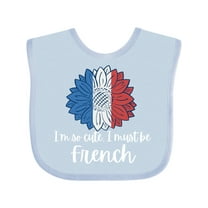 Inktastic I'm So Cute, I Must Be French Sunflower France Flag Boys or Girls Baby Bib