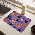 thumbnail image 5 of Dish Drying Mat Absorbent Dish Drainer Kitchen Counter 19.7x15.7inch Dish Drying Pad for Countertops Sinks Draining Racks Black Cat and Pumpkin, 5 of 9