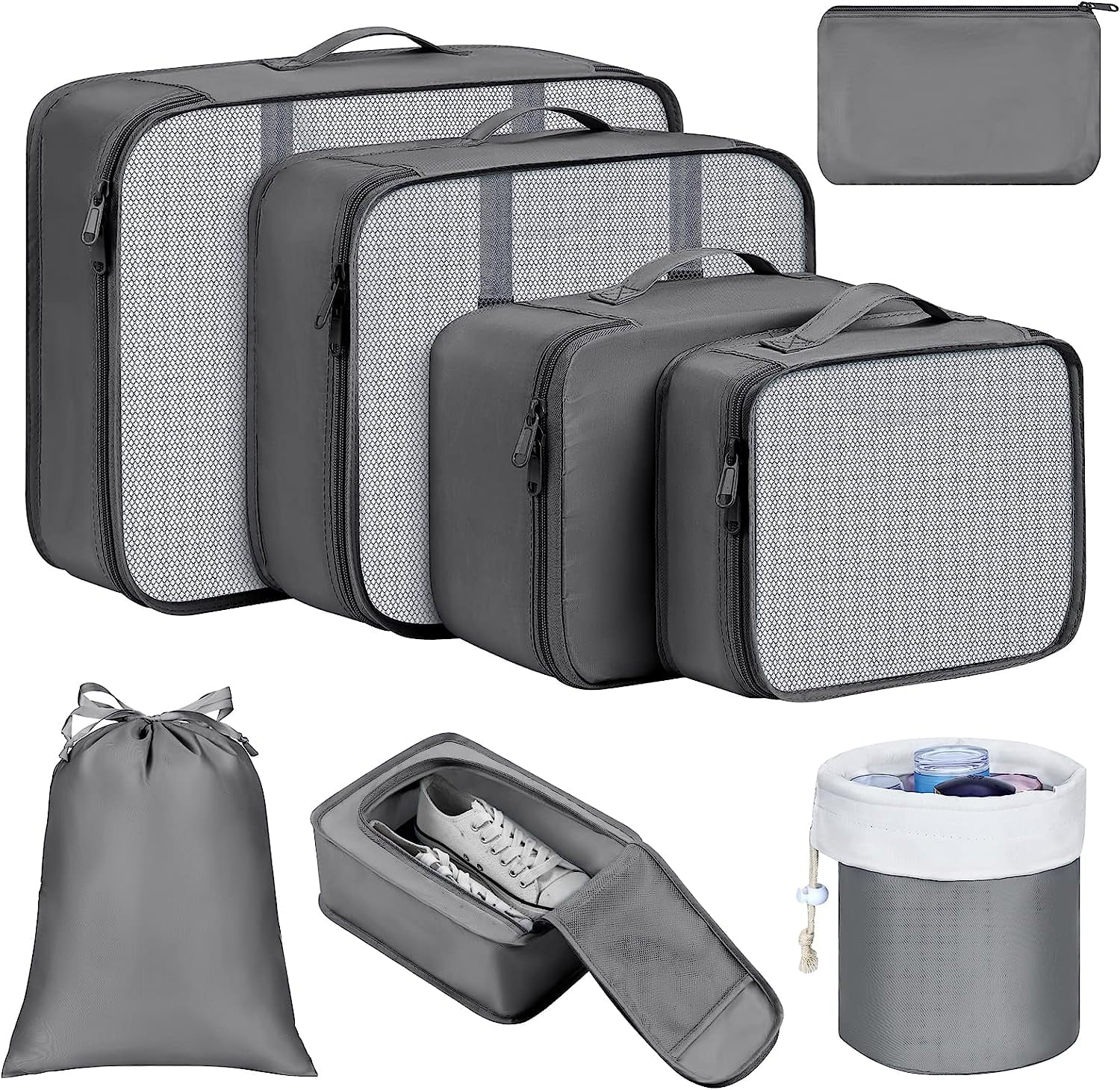 DIMJ - Organizer per valigia, cubici, da viaggio, set di 8, sacchetti Blu 1