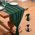 thumbnail image 2 of XINQIHANG 14ft Chiffon Table Runner Emerald Green Spring Decor 29x170 Inches Chiffon Table Overlay Silky Rustic Extra Long for Wedding Party Baby Shower Decoration, 2 of 6