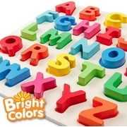 Coogam Wooden Alphabet Puzzle, ABC Letters Sorting Matching Game Educational Early Learning Toy for 3 Year Old