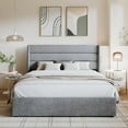 thumbnail image 3 of Amolife Queen Size Bed Frame, Lift Up Storage Platform Bed with Fabric Upholstered Panel Wingback Headboard, Light Gray, 3 of 13