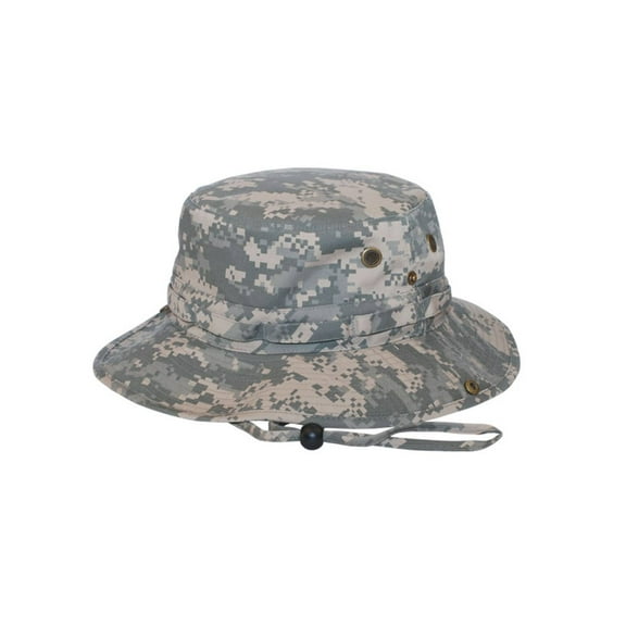 Camo Twill Washed Hunting Hat w/ Cord- Digital, Medium