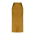 thumbnail image 5 of Women Silky Satin Maxi Skirt High Waist Elastic Elegant A Line Midi Skirts for Wedding Cocktail Party Flowy Fall Long Skirts, 5 of 5
