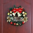 Christmas Wreath with Remote LED String Lights Prelit Xmas Door Wreath