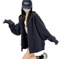 thumbnail image 5 of WEHUSE Women's Drawstring Zip Up Cute Hoodies Fall Jacket Oversized Casual Sweatshirts with Pocket, 5 of 5