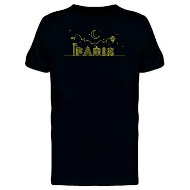 Paris Yellow Skyline T-Shirt Men -Image by Shutterstock, Male 4X-Large