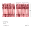 thumbnail image 7 of VHC Brands Annie Buffalo Check Cotton Farmhouse Kitchen Curtains Rod Pocket Hanging Loops Ruffling 24x36 Tier Pair, Red Country, 7 of 7