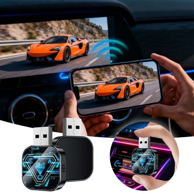 BotaniNest Wireless Link Adapter For Audio 2026 Upgrade Auto Multimedia Receiver With Band WiFi And Advanced 5.0 Technology For Fast Stable Connection Mini Design