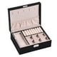 thumbnail image 1 of Joyero para mujeres y niñas, caja de almacenamiento de joyas de cuero PU de dos capas para viajes, caja de joyería, caja de joyería, caja de joyería, organizador de joyas grande para, 1 of 6