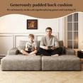 thumbnail image 3 of 75" Oversized Double Chaise Lounge Sofa Bed, Camel Corduroy Boneless Cloud Loveseat with 4 Pillows, Deep Seat Sleeper Couch, No Assembly Required for Living Room, Bedroom, 3 of 9