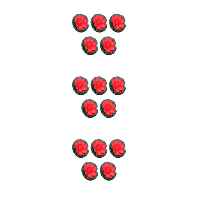 Ruiboury 5piece Float Artificial Flower Eco-friendly Long-lasting Durability Realistic bright red 3Set