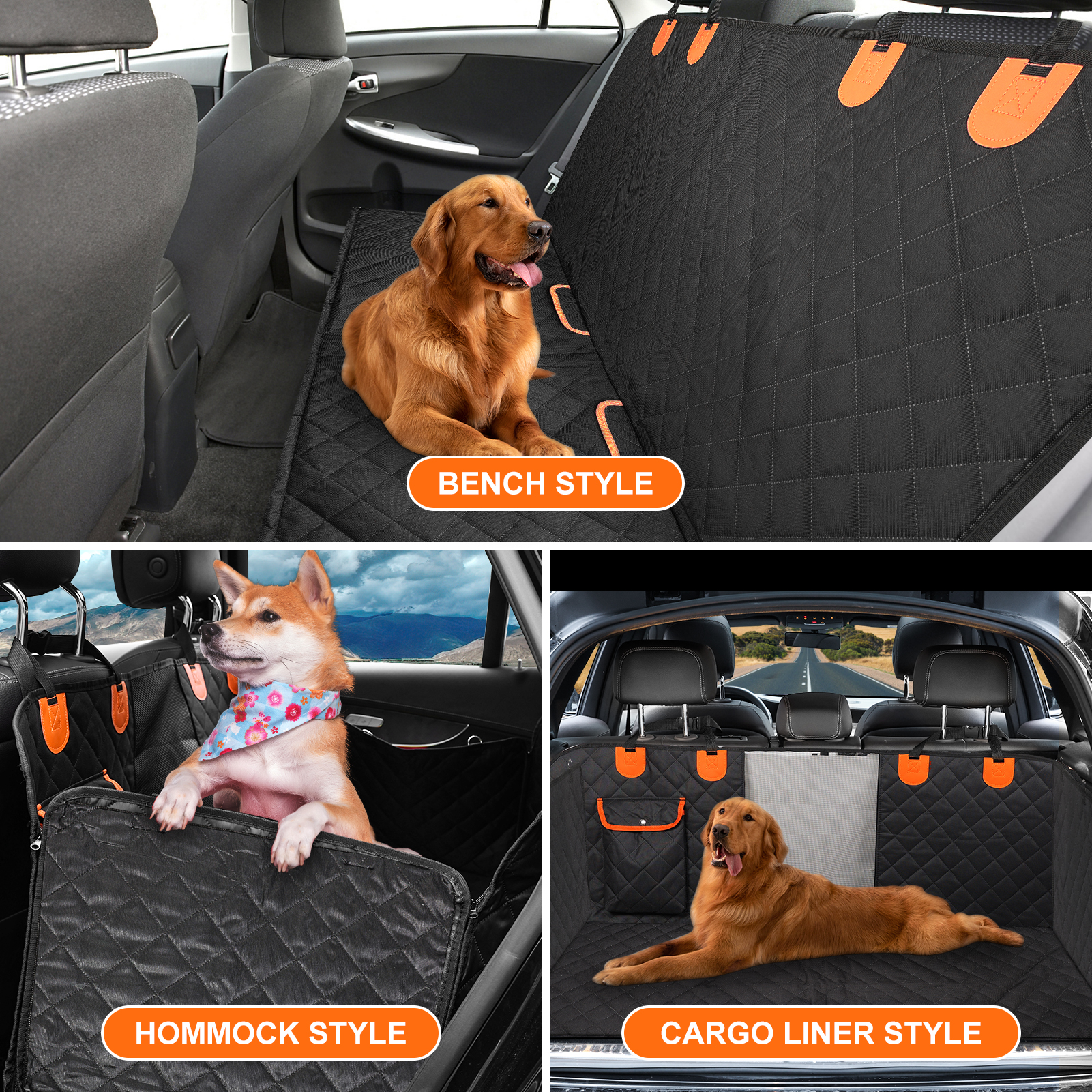 Easysunny Dog Hammock Car Seat Cover, 54"W x 58"L photo 5