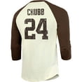 thumbnail image 3 of Men's Majestic Threads Nick Chubb Cream/Brown Cleveland Browns Vintage Player Name & Number 3/4-Sleeve Fitted T-Shirt, 3 of 3