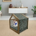 thumbnail image 3 of Paisley Pet House, Modern Mosaic Like Circled Design with Teardrop Shaped Art Print, Outdoor & Indoor Portable Dog Kennel with Pillow and Cover, 5 Sizes, Brown Blue and Dark Blue, by Ambesonne, 3 of 5