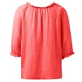 thumbnail image 5 of Adeawade Womne'S T Shirt Round Neck Mid Sleeve Pullover Top Solid Color Loos Fit Tee Shirt Adorable Clothes Rd1 3Xl, 5 of 5