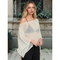 thumbnail image 5 of Women's Polka Dot Sheer Mesh Asymmetrical Off Shoulder Top Color S, 5 of 9