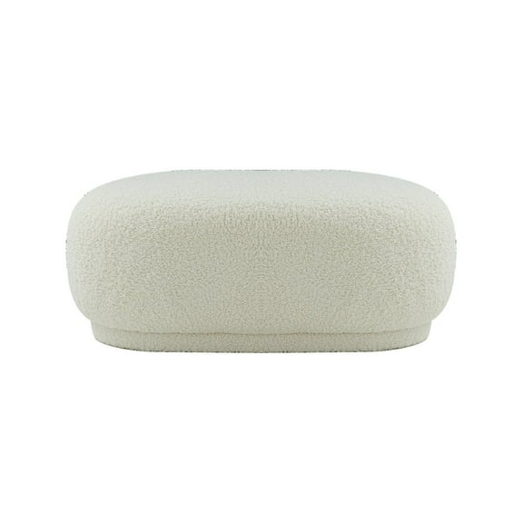 Divani Casa Kael - Contemporary White Sherpa Ottoman