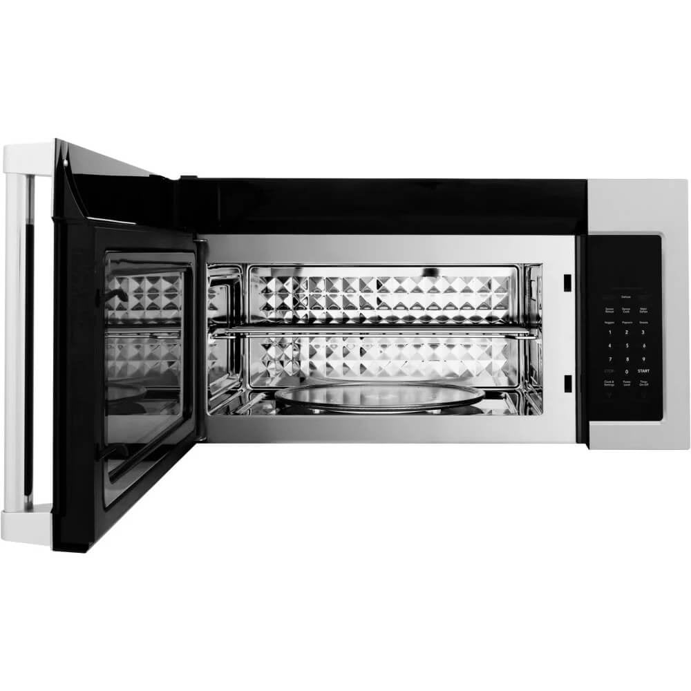 ZLINE Over the Range Convection Microwave Oven in DuraSnow Stainless Steel with Traditional Handle and Sensor Cooking