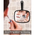 thumbnail image 3 of Hand Mirror Salon Barber Hairdressing Handheld Mirror with Handle(Square Black), 3 of 5