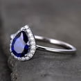 thumbnail image 6 of HeartsAndYou 1ct Natural Blue Sapphire Halo Solitaire Engagement Ring 14k SOLID White Gold, 6 of 9