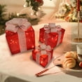 thumbnail image 6 of PONPRNGY 3Pcs Festive Christmas Lighted Gift Boxes, Collapsible Indoor Holiday Decorations with Pre-Lit Warm LED Lights, Sturdy Frame & Glittering Fabric, for Fireplace & Christmas Tree, 6 of 6