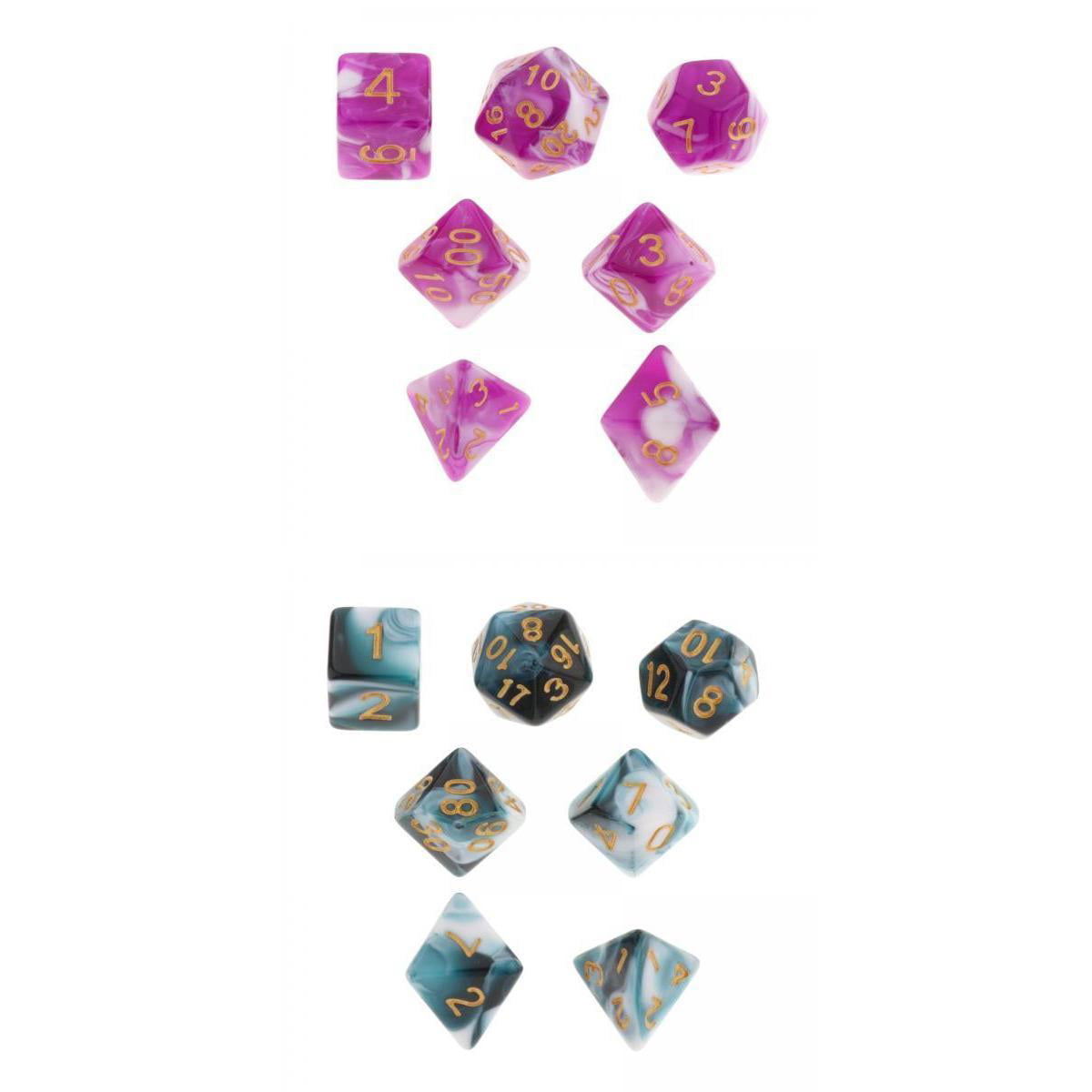 7pcs Purple Polyhedral Dice For DND RPG MTG Board Game For Table Games Props 